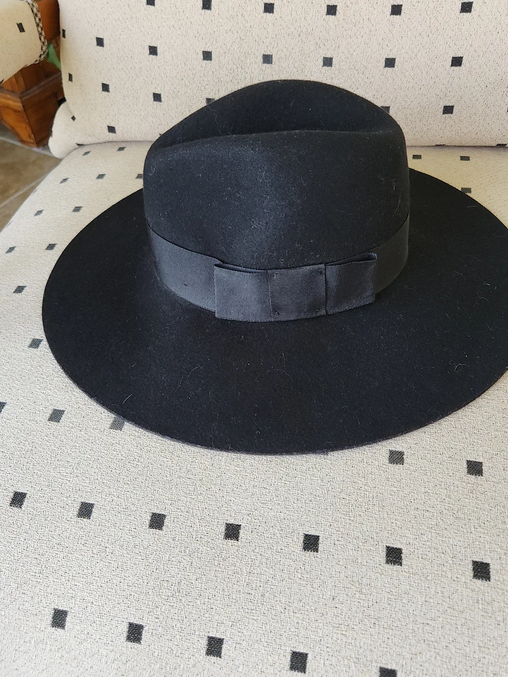 Brixton 100% Wool Black Wide Brim Floppy Fedora Hat Classic Rancher Boho Western